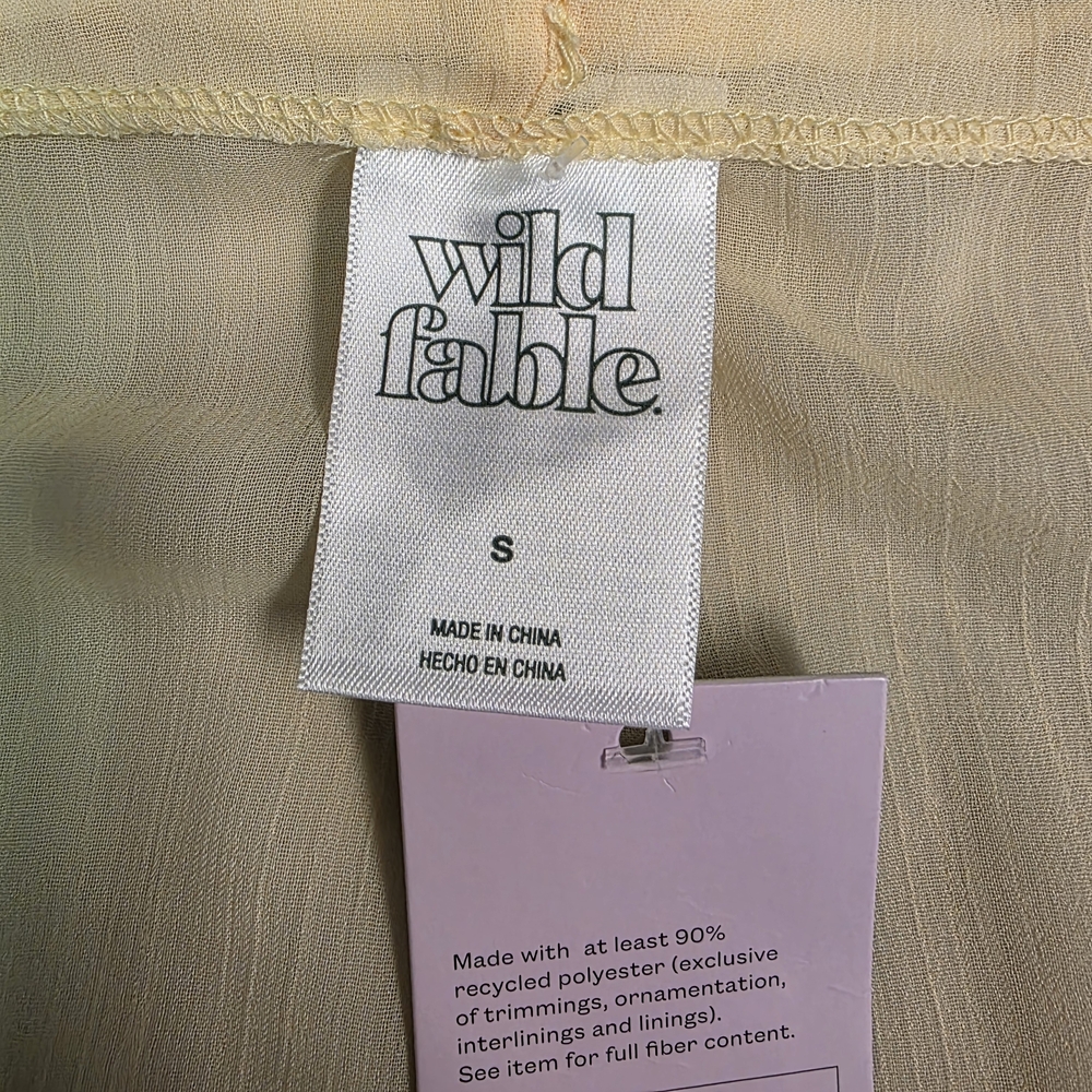 Wild Fable Women's Chiffon Swim Cover Up Cargo Pants Yellow Size S(4-6) - Picture 3 of 8